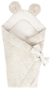 Beżowy rożek niemowlęcy sztruksowy 35x65 cm – Meowbaby