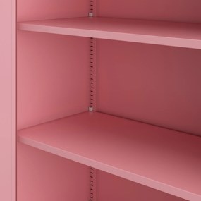 Wąska szafka do biura ALEX, 450 x 1850 x 400 mm, Fresh Style: pudrowy róż
