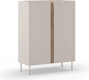 Kremowo-naturalna szafka w dekorze dębu 90x120x40 cm Lucile – Marckeric