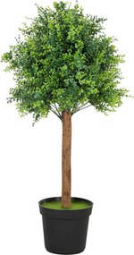 HOMCOM Sztuczny Bukszpan 90cm, Sztuczna Roślina w Doniczce do salonu