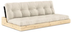 Szarobeżowa lniana rozkładana sofa 196 cm Base – Karup Design