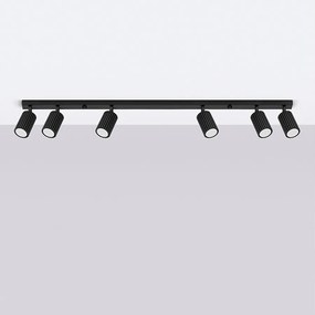 Lampa sufitowa minimalistyczny Gloow, aluminium - 6 źródło światła 4000K - L.117 x H.16.5 cm - czarny