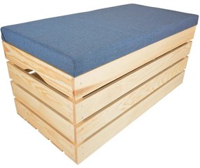 Pufa kufer skrzynia drewniana sosnowa siedzisko 80cm naturalna