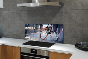 Panel szklany do Kuchni Nogi Rowerzysty w Mieście