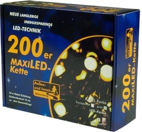 Świąteczne LED oświetlenie - 20 m, 200 MAXI LED, ciepła biel