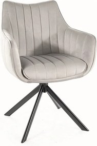 Krzesło tapicerowane AZALIA VELVET jasnoszare