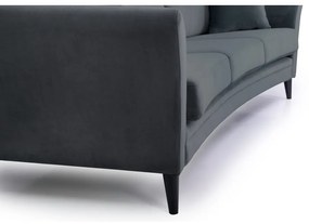 Ciemnoszara aksamitna sofa Scandic Eden, 237 cm