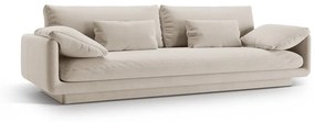 Biała aksamitna sofa 250 cm Torino – Micadoni