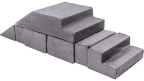 Velvet bricks set multifunkcyjny plac zabaw dla dzieci, szary - meowbaby®