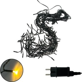 Zewnętrzny łańcuch świetlny LED, 200 diod, 230 V, długość 7,6 m, IP44, czarny