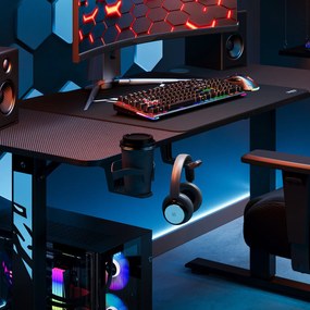 Biurko gamingowe elektryczne Diablo X-Tensio 140 cm, kolor czarny carbon