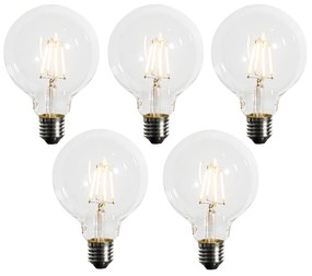 Zestaw 5 ściemnialnych żarówek LED E27 G95 5W 450LM 2200K