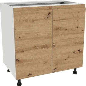 Zestaw Mebli Kuchennych MODERN 170 cm Biały Połysk/Dąb Nowoczesny