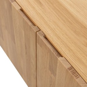 Szafka pod TV z litego drewna dębowego w naturalnym kolorze 180x56x46 cm Bono – WOOOD