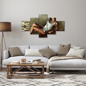 Obraz kobiety na plaży (125x70 cm)