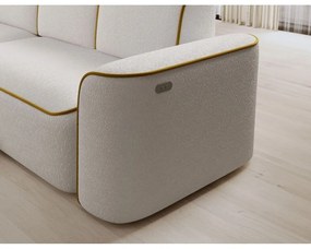 Żółty/kremowy narożnik z materiału bouclé (lewostronny/z szezlongiem) Ume – ELTAP