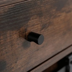 Komoda z Szufladami COLE 70 cm Dąb Rustykalny/Czarny Loftowa