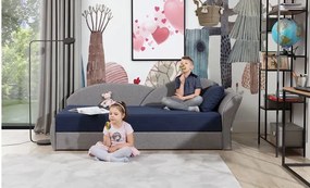 Sofa rozkładana z funkcją spania AGA jasnoszara/czarna prawa ELTAP