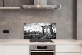 Panel szklany do Kuchni Most na Tle Wieżowców