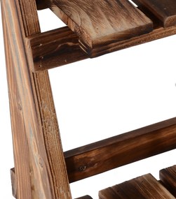 Stojak na kwiaty regał 3 półki drewno outsunny