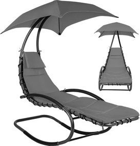 Bujana leżanka ogrodowa z daszkiem Casaro 158, szary