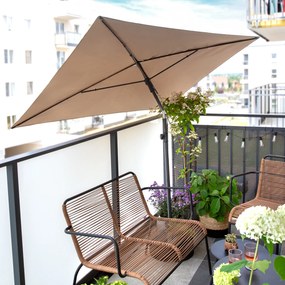 Parasol balkonowy prostokątny 2,1 x 1,4 m taupe PATIO
