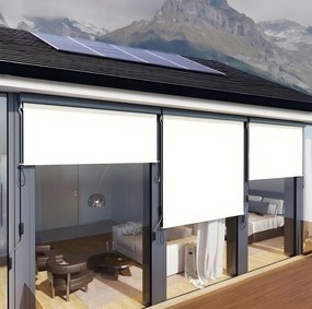 Roleta pionowa zwijana AW-038 - markiza na okno, drzwi balkonowe, tarasowe, beżowa