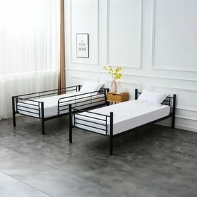 Łóżko Piętrowe Dla Dzieci 90x200 cm RODEZ Metalowe Czarne