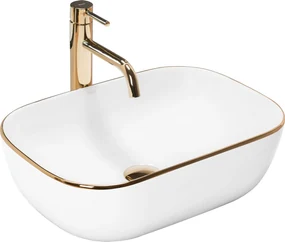 Umywalka nablatowa Rea Belinda Gold Edge