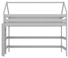 Łóżko piętrowe domek TOBI 1 180x80 białe drewniane KOCOT KIDS