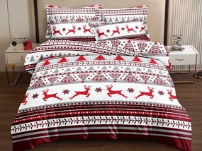 PrzytulneMieszkanie.pl PrzytulneMieszkanie.pl Pościel z mikrofibry  JELEŃ I PŁATEK czerwona