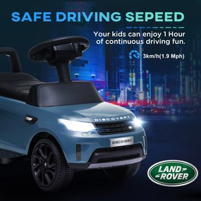 AIYAPLAY Elektryczny samochód dla dzieci 6V, Land Rover, tryb jazdy/pchania, reflektory, muzyka, Błękitny