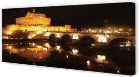 Obraz drukowany na płótnie Nocne Mosty nad Tybrem