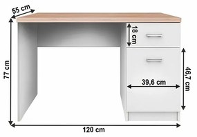 Biurko TOPTY 1D1S, białe