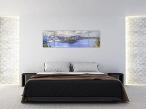 Obraz górskiego jeziora (170x50 cm)