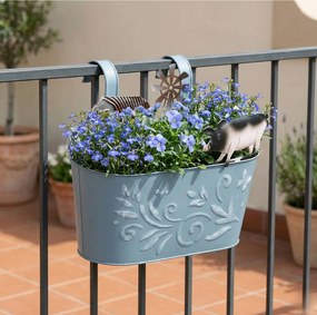 Metalowa osłonka na doniczkę RANCH z motywem zwierząt gospodarskich, 34 cm