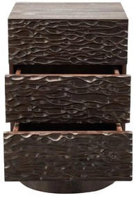 Ciemnobrązowa szafka nocna z litego drewna mango Crumble – WOOOD