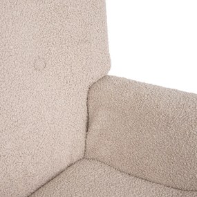 Fotel tapicerowany MOSS w tkaninie TEDDY BOUCLÉ beżowy HOMLA