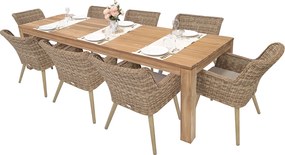 Zestaw ogrodowy rattanowy MONTE MALIBU 240 (beżowo-brązowy) 6x Krzesło ogrodowe MALIBU (beżowo-brązowe)