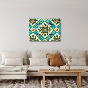 Obraz na szkle - Turkusowy wzór (70x50 cm)