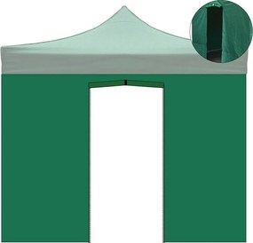 Markiza boczna 3x2m zielona, ​​wodoodporna, z drzwiami zwijanymi do altany składanej 3x3m
