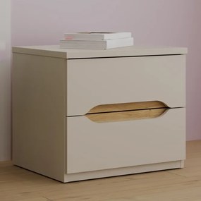 Szafka nocna z 2 szufladami Edwal 012, kolor piaskowy/dąb Mauvella