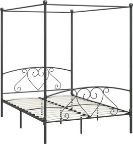 Szare metalowe łóżko 140x200 cm W8-B62