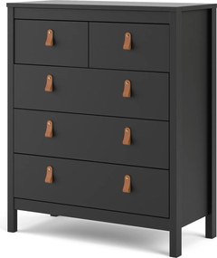 Czarna komoda pokojowa z szufladami Madrid 3+2