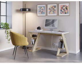 Biurko z białym blatem 60x137 cm Butterfly – Marckeric