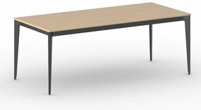 Stół konferencyjny do biura PRIMO ACTION, 200x90 cm, czarna podstawa, buk