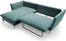 Masseno Narożnik SOLE z funkcją spania i pojemnikiem na pościel Narozniki L, Rozkładana sofa - Zielony, RIVIERA 87