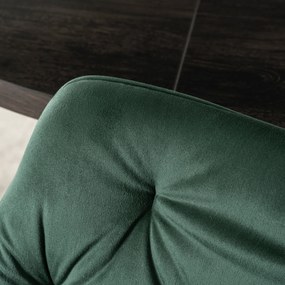 Krzesło Tapicerowane do Salonu MODESTO Zielone Welurowe Nowoczesne Loft