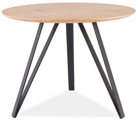 PROMOCJA Dębowy stół jadalny z czarnymi nogami TETIS 100x100 II jakość