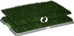 PawHut Toaleta dla Psa z Sztuczną Trawą, Otwory Drenażowe, Wodoszczelna, 67x41x3,5cm, Zielona